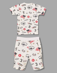 RUFF Boys Racing Graphic Printed T-Shirt | Half Sleeves | Casual Wear White