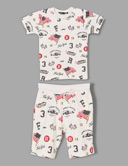 RUFF Boys Racing Graphic Printed T-Shirt | Half Sleeves | Casual Wear White