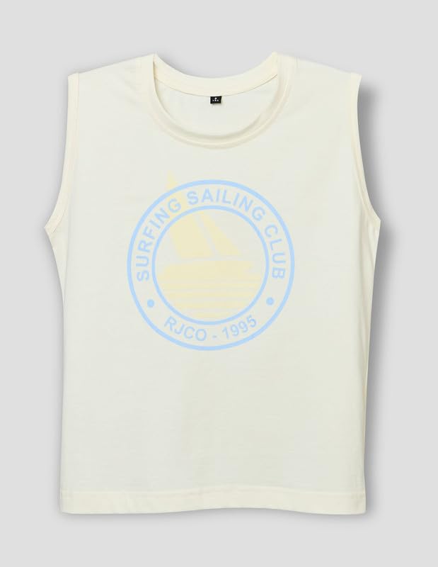 RUFF Boys Lemon Yellow Striped Shirt with Sleeveless T-Shirt | Half Sleeves | Casual Wear