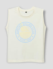 RUFF Boys Lemon Yellow Striped Shirt with Sleeveless T-Shirt | Half Sleeves | Casual Wear