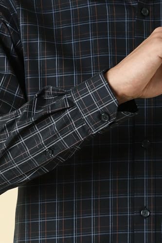 Men Black Check Full Sleeves Formal Shirt