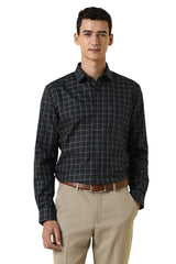Men Black Check Full Sleeves Formal Shirt