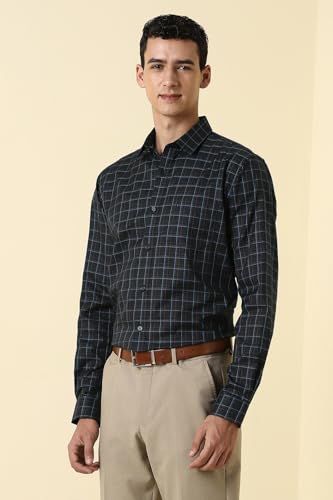 Men Black Check Full Sleeves Formal Shirt