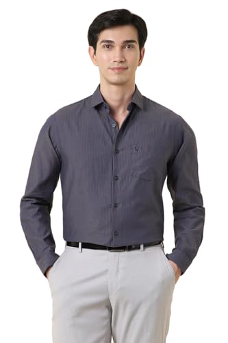 Men Purple Stripe Full Sleeves Formal Shirt