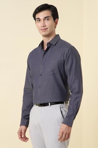 Men Purple Stripe Full Sleeves Formal Shirt