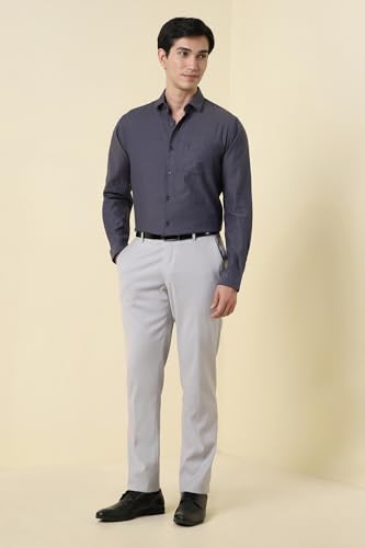 Men Purple Stripe Full Sleeves Formal Shirt