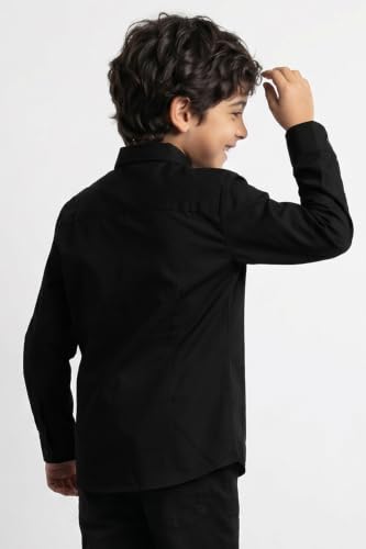 Allen Solly Boys Black Solid Party Shirt