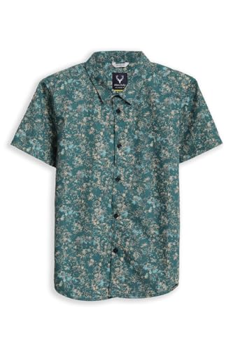 Boys Green Print Casual Shirt