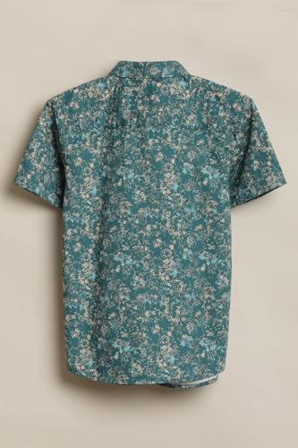Boys Green Print Casual Shirt
