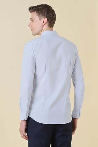 Men Light Blue Check Full Sleeves Formal Shirt