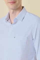 Men Light Blue Check Full Sleeves Formal Shirt