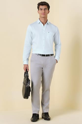 Men Light Blue Print Full Sleeves Formal Shirt