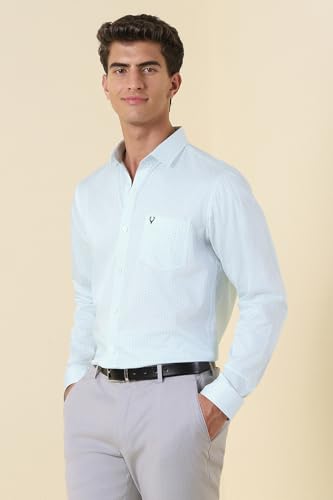 Men Light Blue Print Full Sleeves Formal Shirt