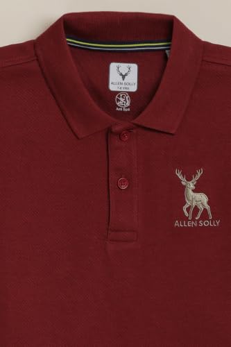 Allen Solly Boys Maroon Embroidered Polo Neck T-Shirt