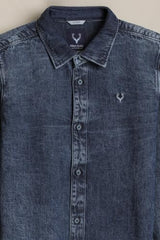 Allen Solly Boys Navy Slim Fit Solid Casual Shirt