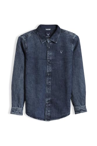 Allen Solly Boys Navy Slim Fit Solid Casual Shirt
