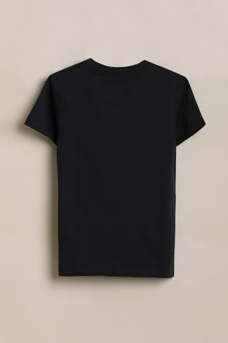 Boys Blue Solid Crew Neck T-Shirt