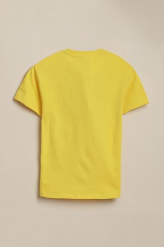 Boys Yellow Graphic Print Crew Neck T-Shirt