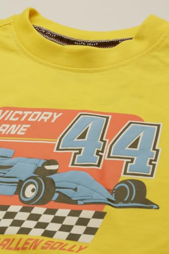 Boys Yellow Graphic Print Crew Neck T-Shirt
