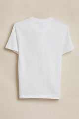 Boys White Graphic Print Crew Neck T-Shirt