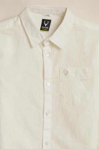 Boys Cream Solid Casual Shirt