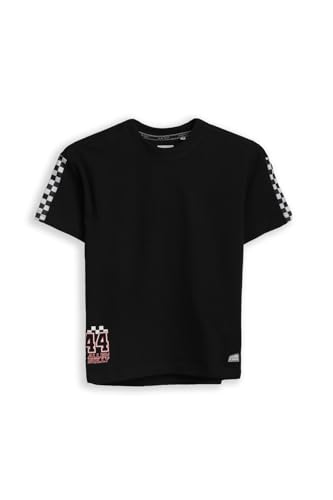 Boys Black Graphic Print Crew Neck T-Shirt