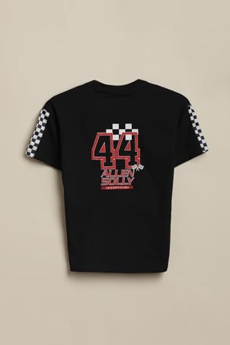 Boys Black Graphic Print Crew Neck T-Shirt
