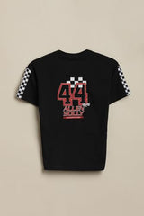 Boys Black Graphic Print Crew Neck T-Shirt