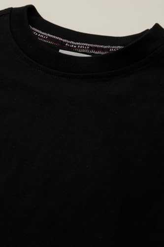 Boys Black Graphic Print Crew Neck T-Shirt