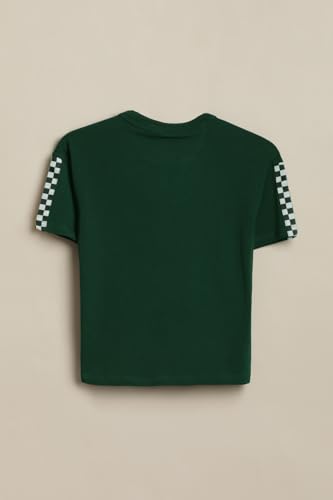 Boys Green Graphic Print Crew Neck T-Shirt