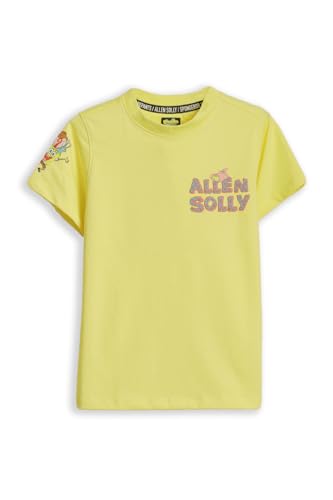 Boys Yellow Graphic Print Crew Neck T-Shirt