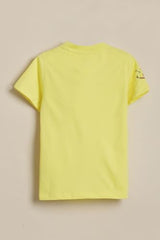 Boys Yellow Graphic Print Crew Neck T-Shirt