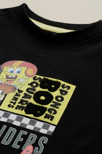 Boys Black Graphic Print Crew Neck T-Shirt