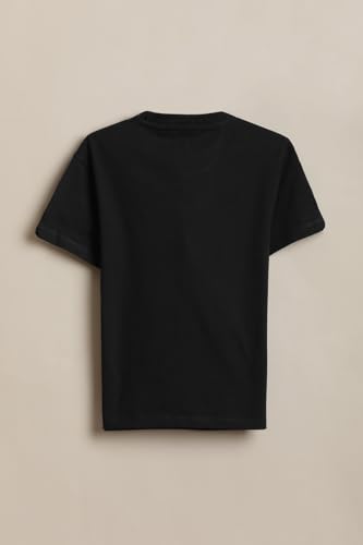 Boys Black Graphic Print Crew Neck T-Shirt