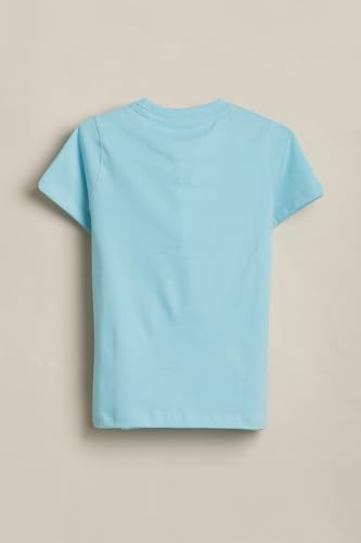 Boys Light Blue Graphic Print Crew Neck T-Shirt