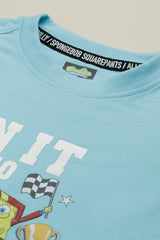 Boys Light Blue Graphic Print Crew Neck T-Shirt