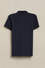 Boys Navy Graphic Print Polo Neck T-Shirt