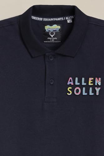 Boys Navy Graphic Print Polo Neck T-Shirt