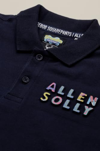 Boys Navy Graphic Print Polo Neck T-Shirt