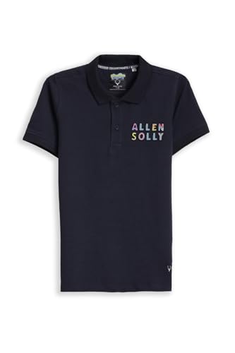 Boys Navy Graphic Print Polo Neck T-Shirt