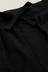 Boys Black Embroidered Track Pants