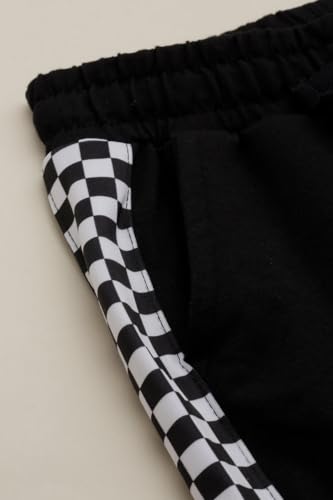 Boys Black Graphic Print Track Pants