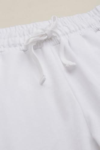 Boys White Graphic Print Track Pants