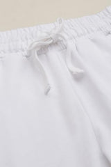 Boys White Graphic Print Track Pants