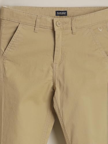 Boys Beige Solid Trousers