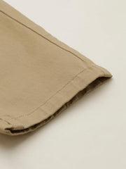 Boys Beige Solid Trousers