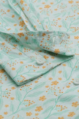 Boys Light Green Print Casual Shirt