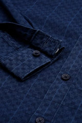 Boys Navy Check Casual Shirt