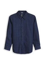 Boys Navy Check Casual Shirt