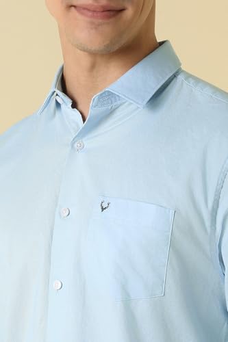 Men Light Blue Classic Fit Solid Full Sleeves Casual Shirt